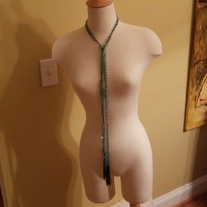 Turquoise and jewel crystal necklace